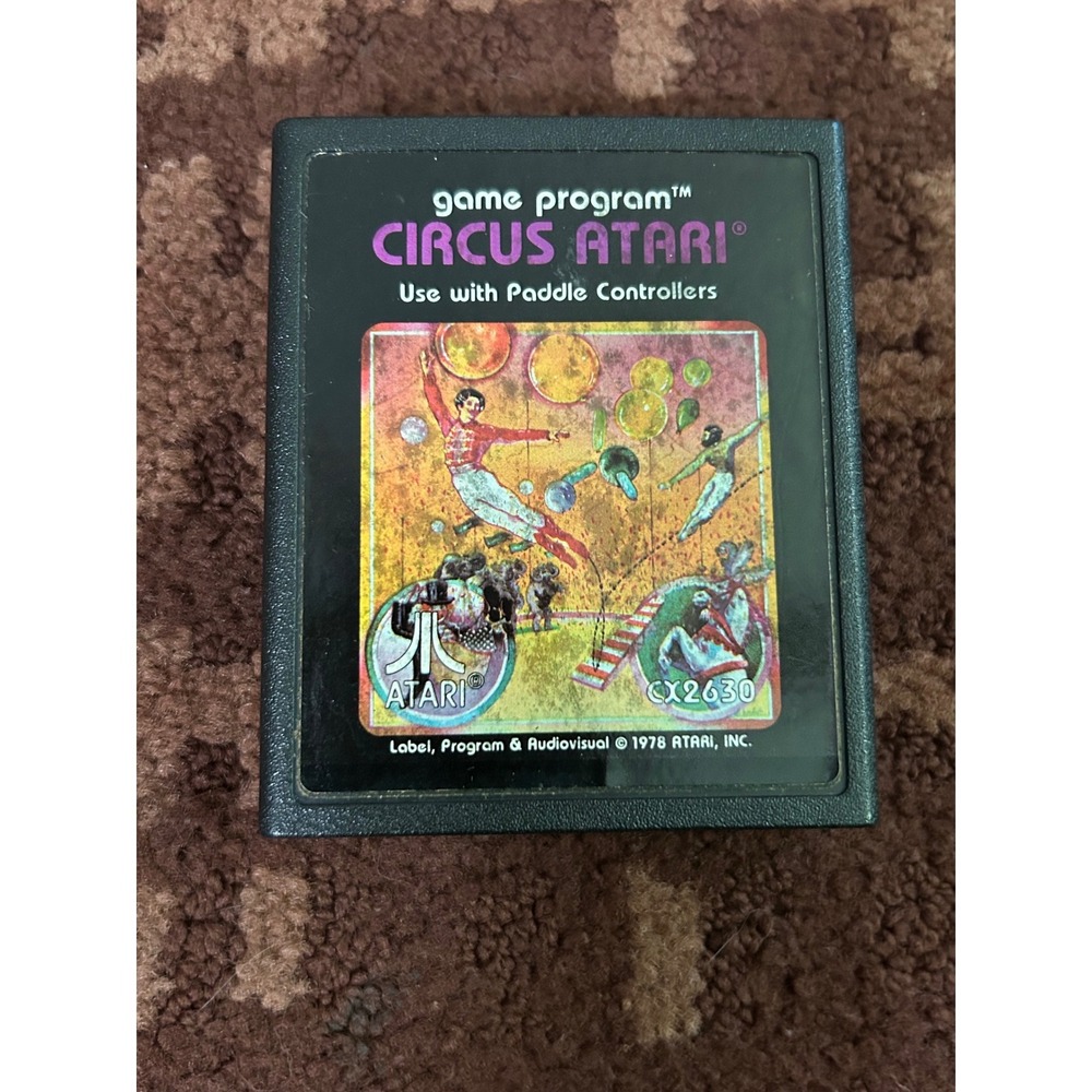 Circus Atari Video‎ Game Cartridge CX2630 Atari 2600 Vintage 1978 Retro Gaming